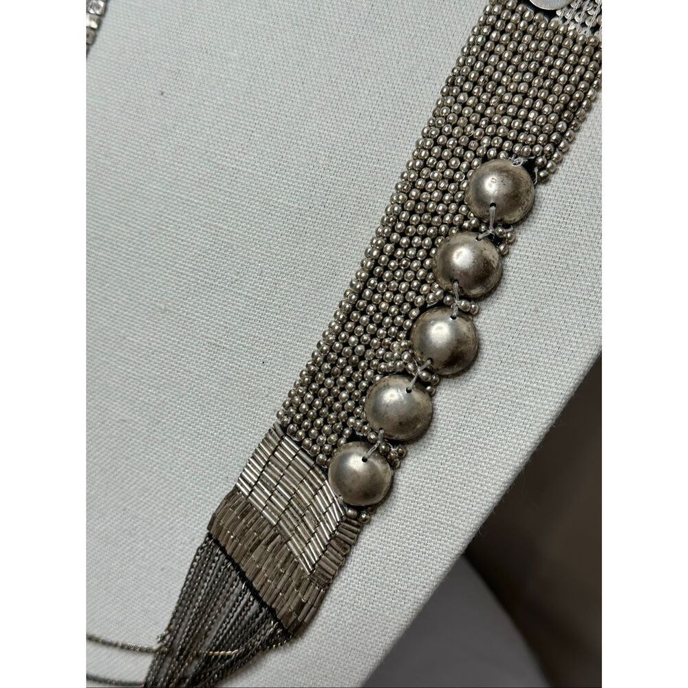 Fiona Paxton Statement Necklace Multi Strand Chain Fringe Boho Luxe Silver Artis - Picture 7 of 12